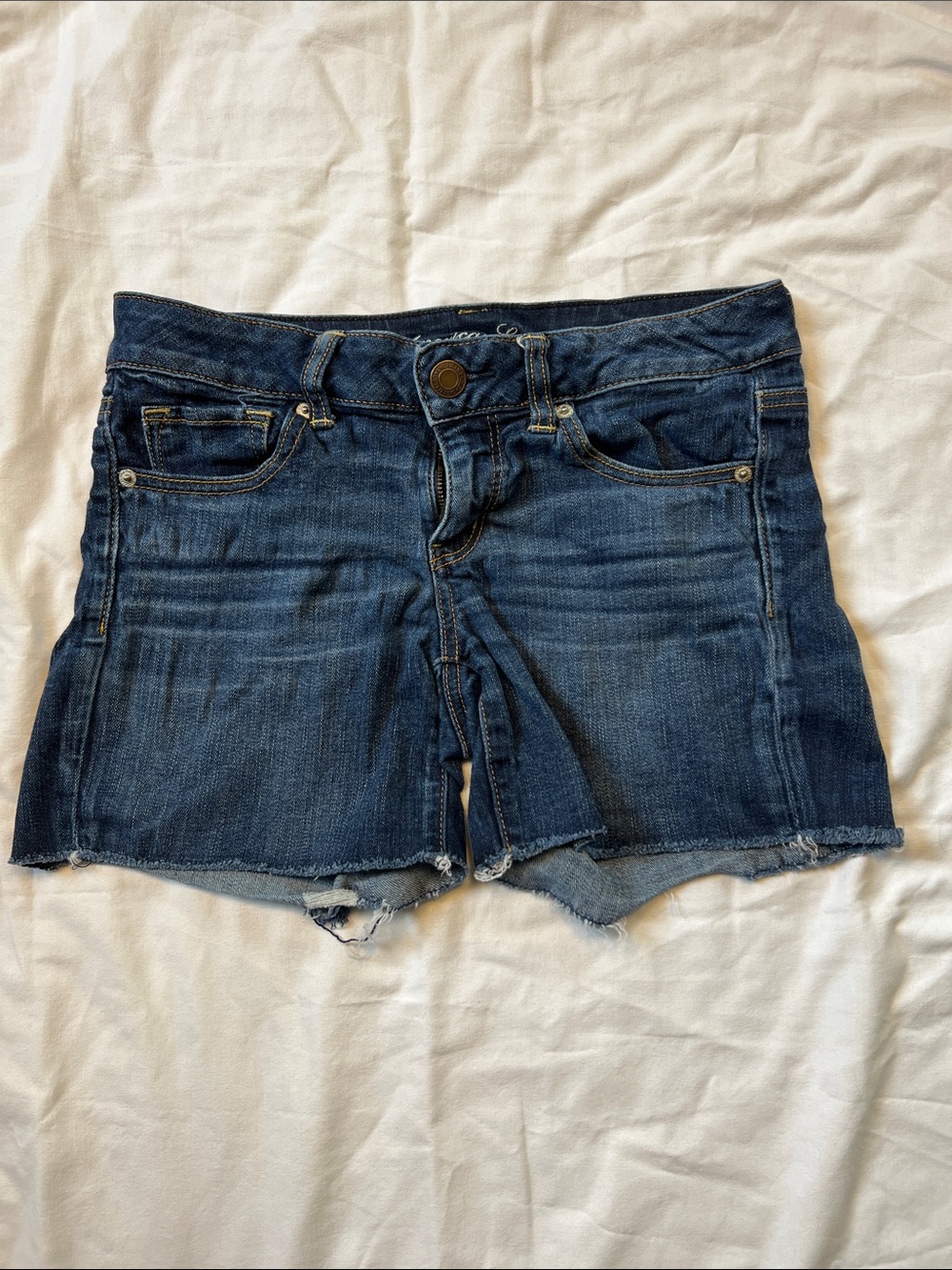 American Eagle Outfitters Dark Blue Denim Cutoff Shorts